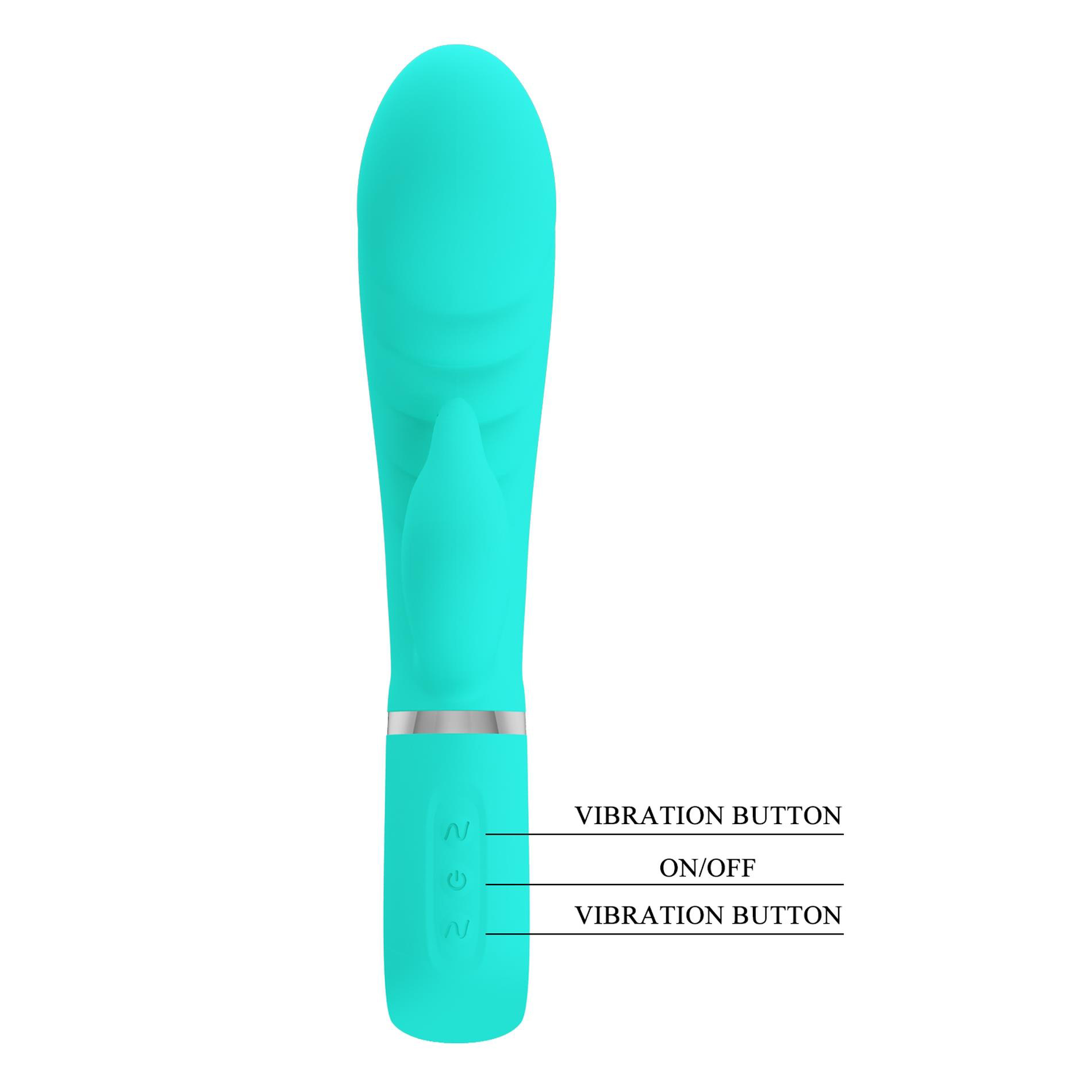 Pretty Love - Prescott Super Soft Rabbit Silicone Vibrator - Vibrator -Teal - Vibrators