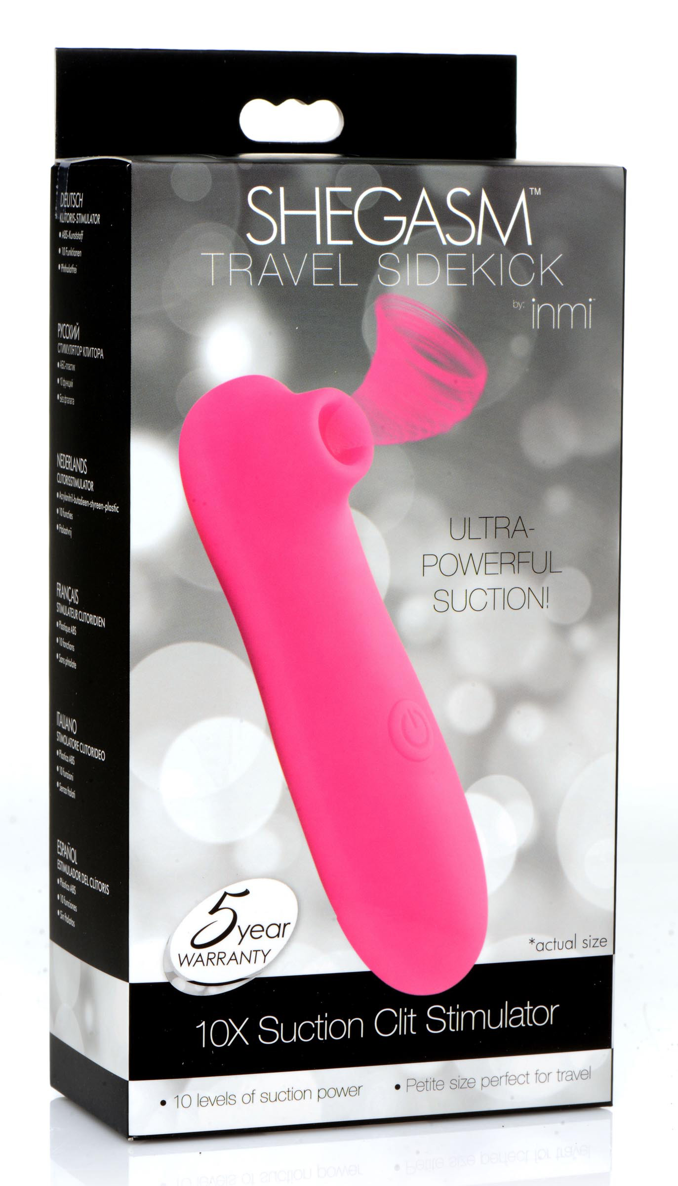 XR Brands - Shegasm Travel Sidekick 10x Suction Clit Stimulator - Pink - Clit Stimulators