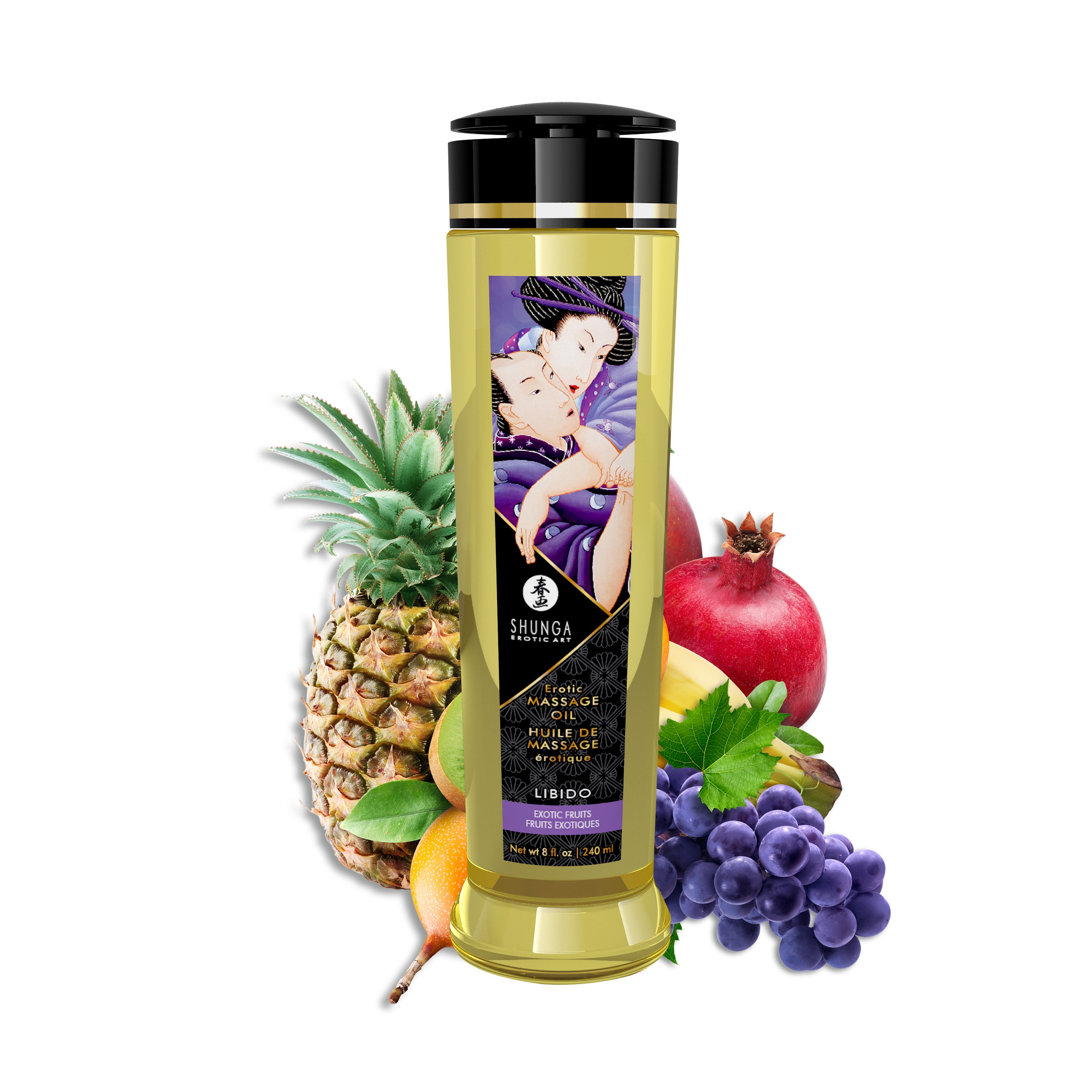 Shunga - Massage Oils - Libido - 8 Fl. Oz. Exotic Fruits - Lubricants, Creams & Glides