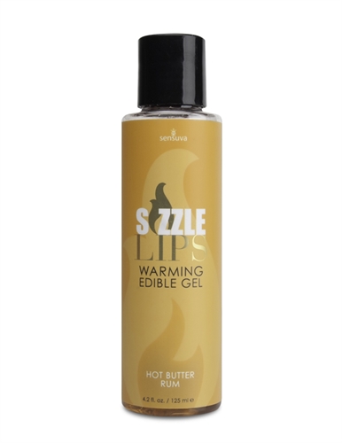 Sensuva - Sizzle Lips Warming Edible Gel - Hot Butter Rum - 4.2 Oz. - Edible