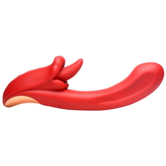 XR Brands - Lusty Licker Licking Silicone Vibrator - Red - Vibrators