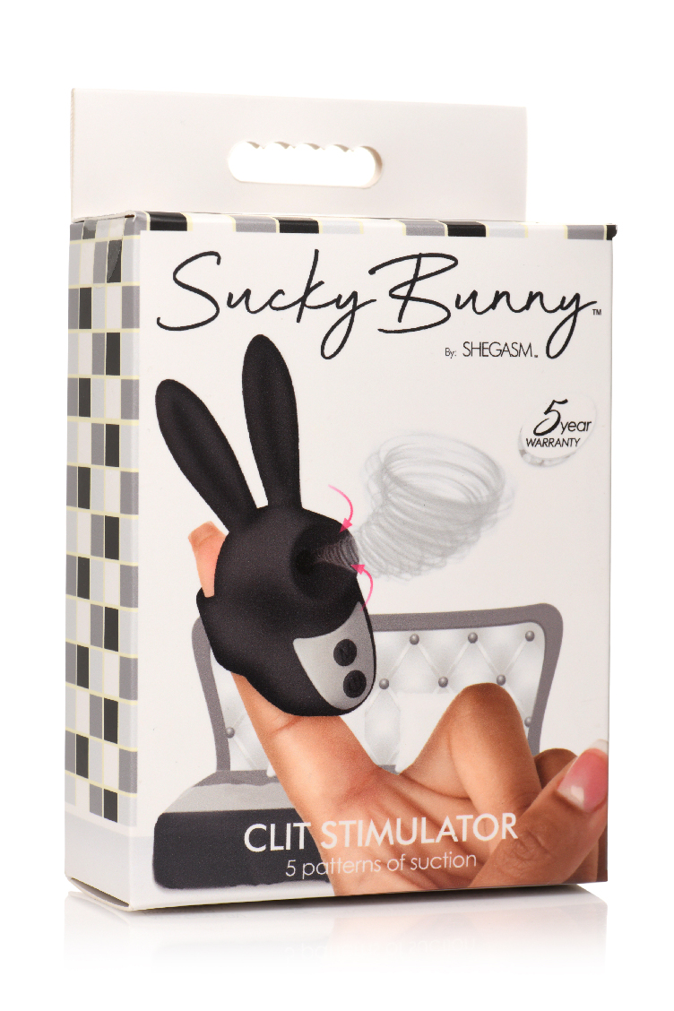 XR Brands - Shegasm Sucky Bunny Clit Stimulator Black - Vibrators - Silicone