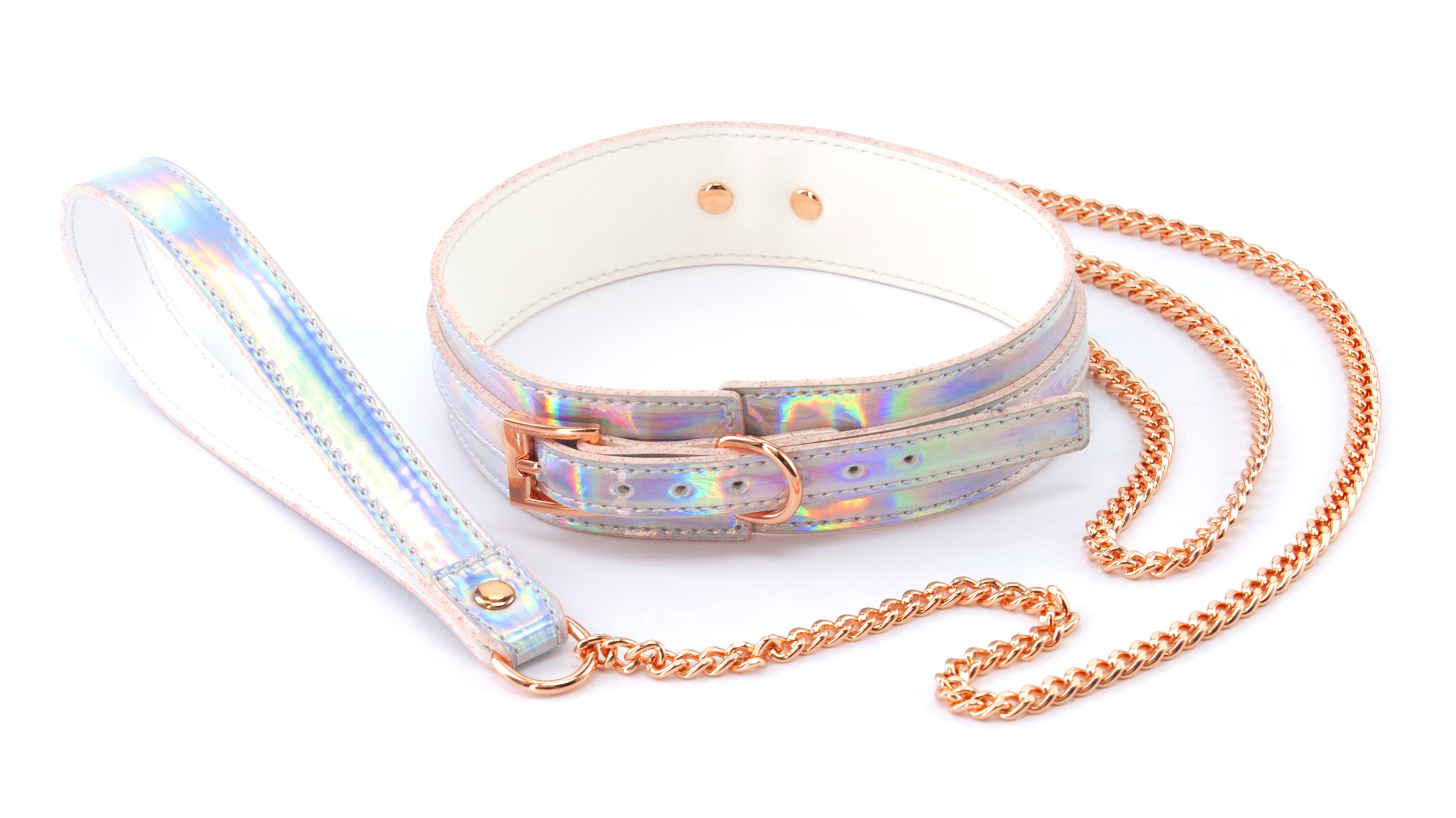 NS Novelties Cosmo Bondage Collar & Leash Rainbow