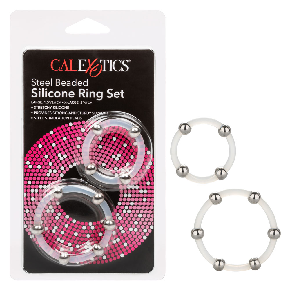 CalExotics - Steel Beaded Silicone Ring Set - Cockrings