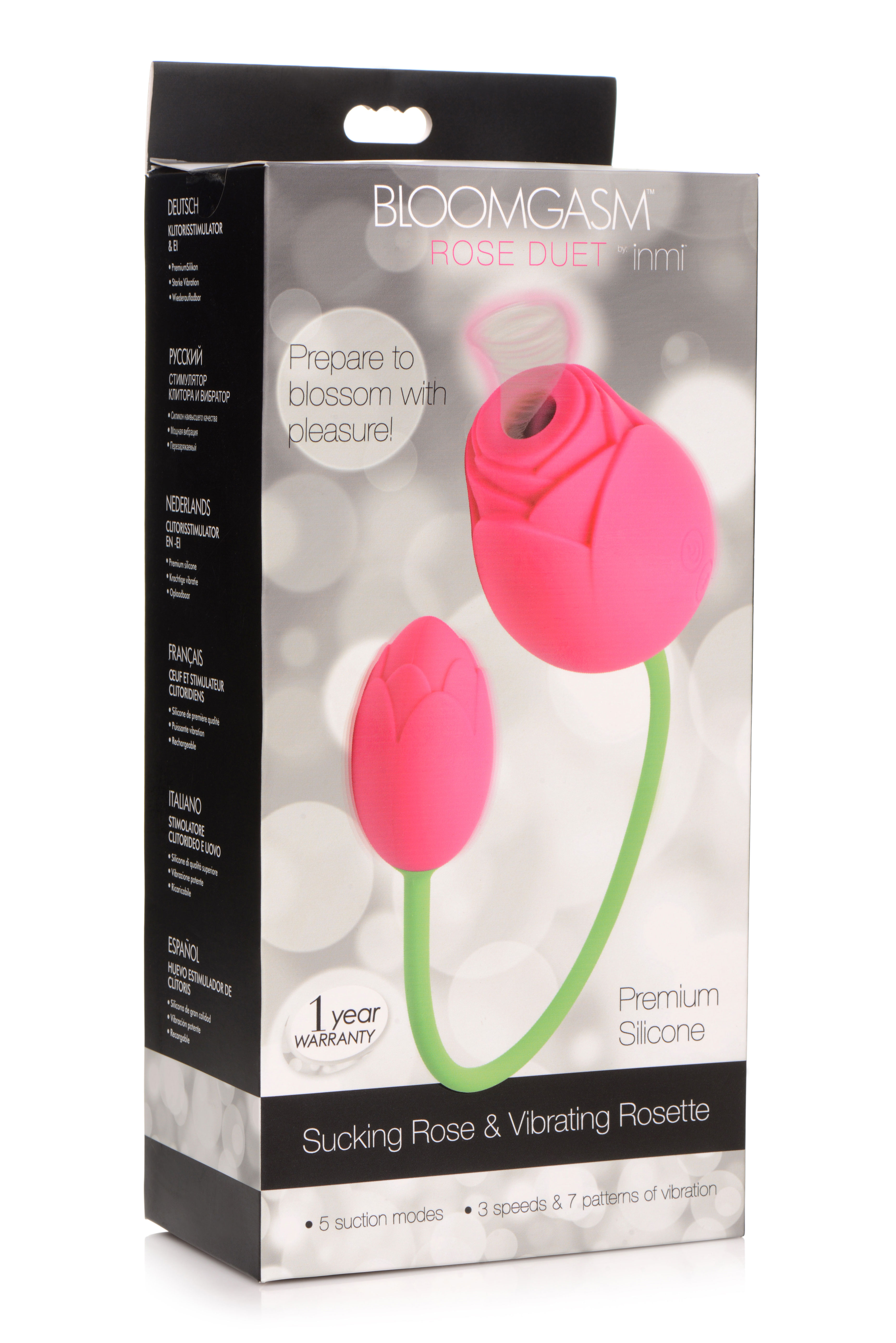 XR Brands - Bloomgasm Rose Duet - Sucking Rose and Vibrating - Rosette - Clit Stimulators