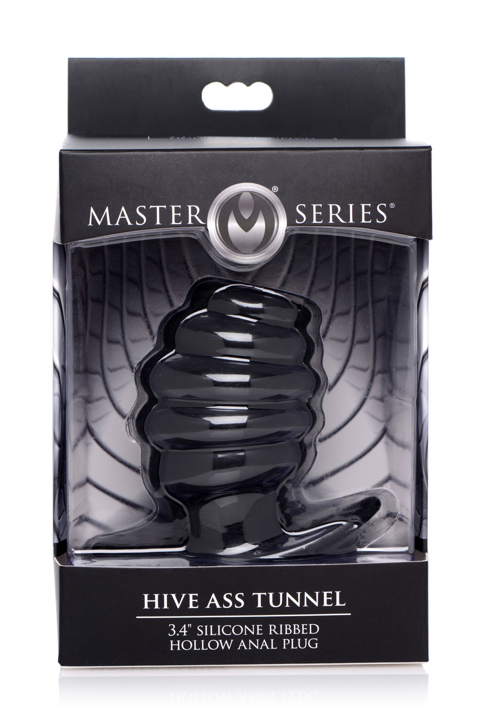 XR Brands - Hive Ass Tunnel Silicone Ribbed Hollow Anal Plug - Medium - Anal Toys & Stimulators