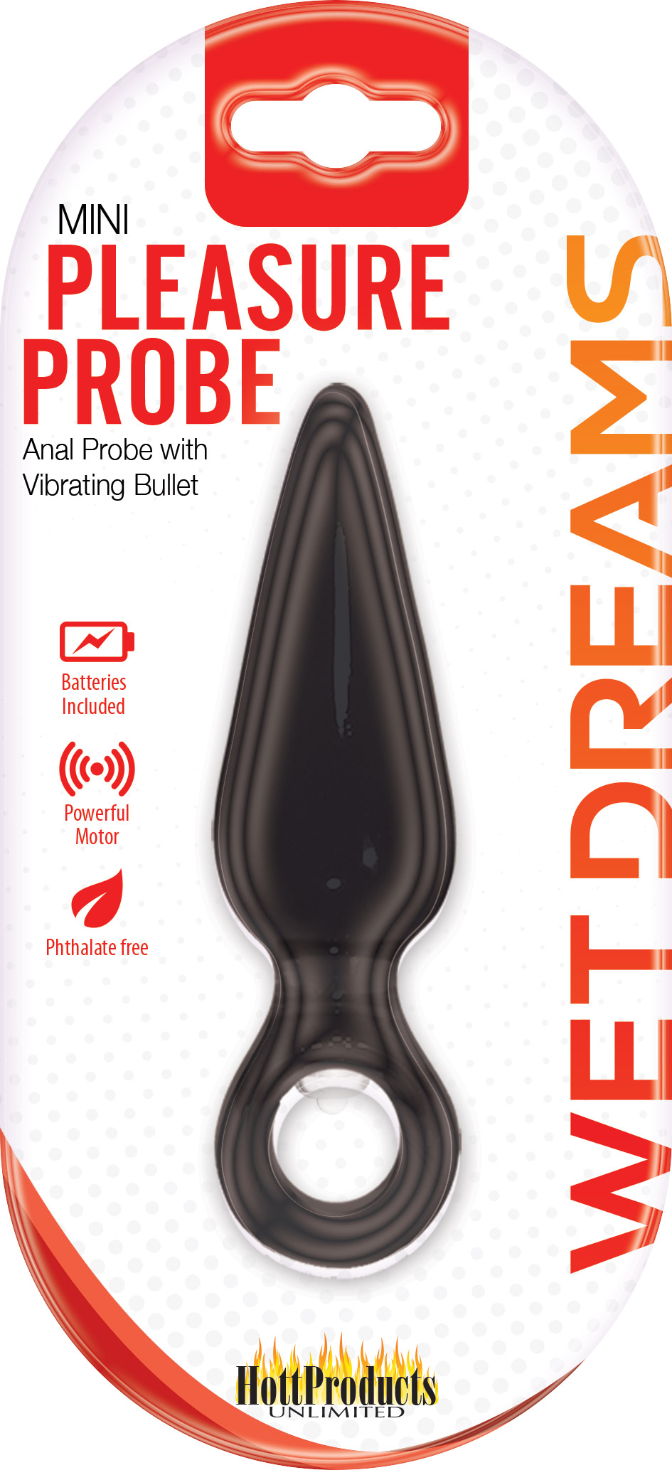 Hott Products - Wet Dreams Mini Pleasure Probe - Black - Anal Toys & Stimulators