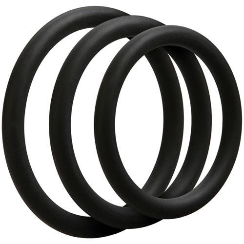 Doc Johnson - OptiMALE  3 C-Ring Set  Thin Black - Cockrings - Silicone