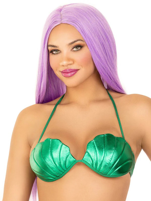 Leg Avenue - Mermaid Shell Bra Top - Medium - Green - Holiday Items