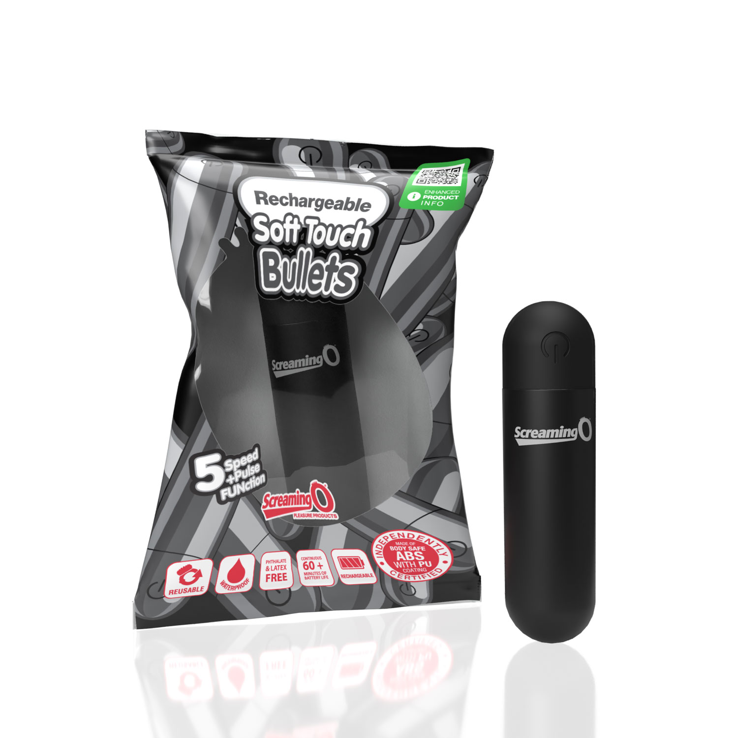 Screaming O - Screaming O Soft Touch Rechargeable Bullet - Black - Clit Stimulators