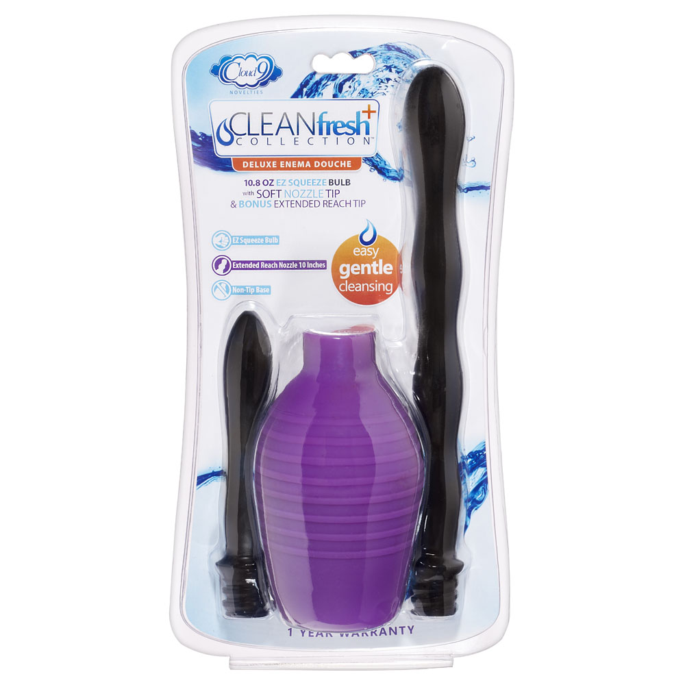 Cloud 9 Novelties - Deluxe Anal Enema Douche Kit 10.8 Oz Ez Squeeze Bulb - Anal Toys & Stimulators