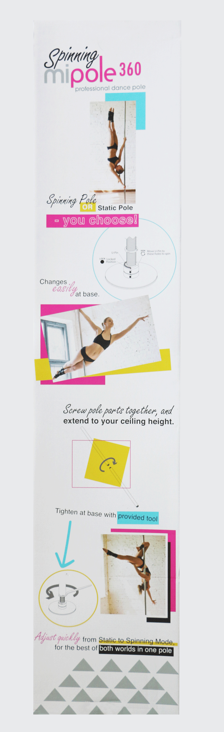 Mipole - Mipole 360 Spinning Professional Dance Pole - Bedroom Play Gear