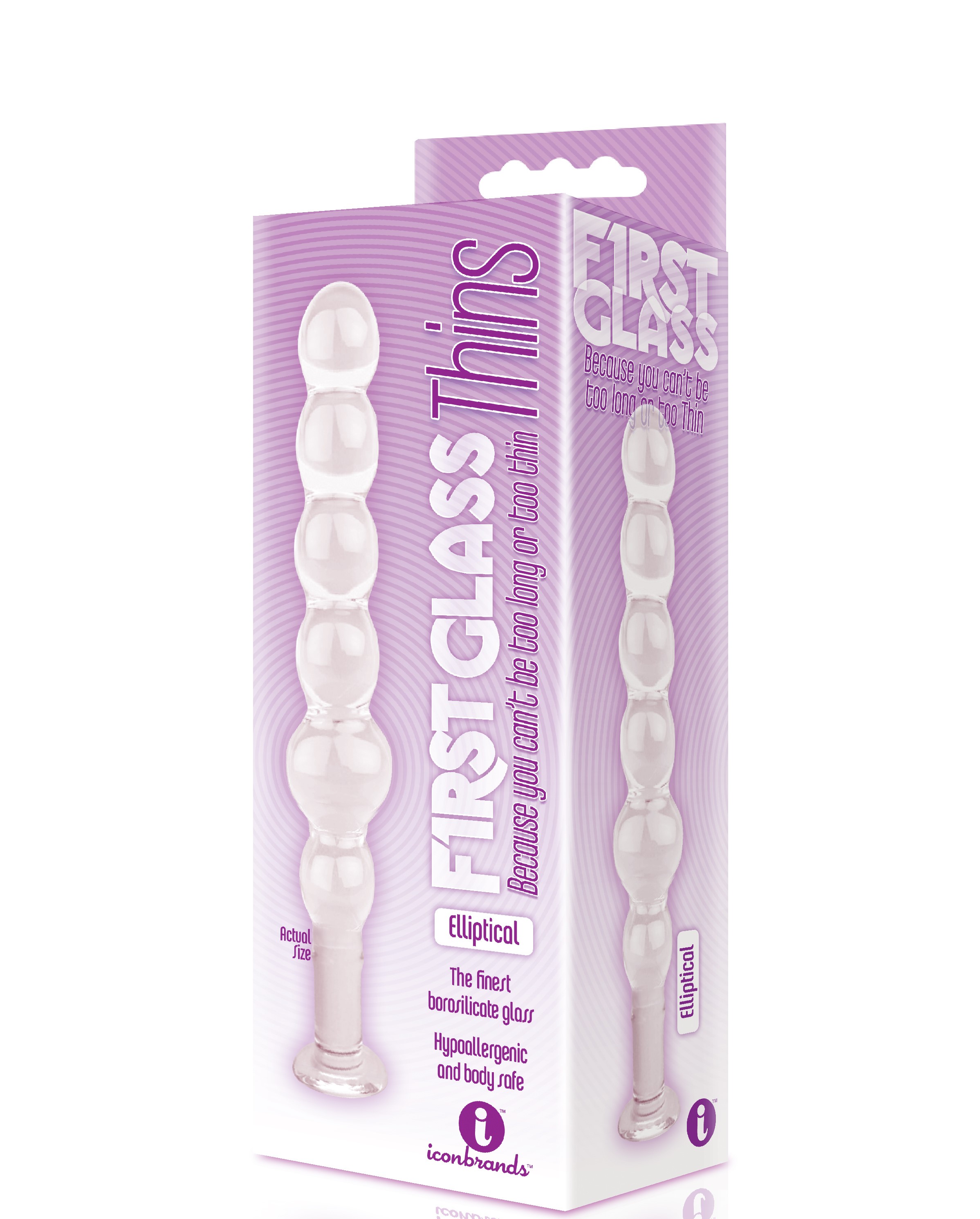 Icon Brands - The 9''s Glass Thins Elliptical Glass Plug - Anal Toys & Stimulators - Glass