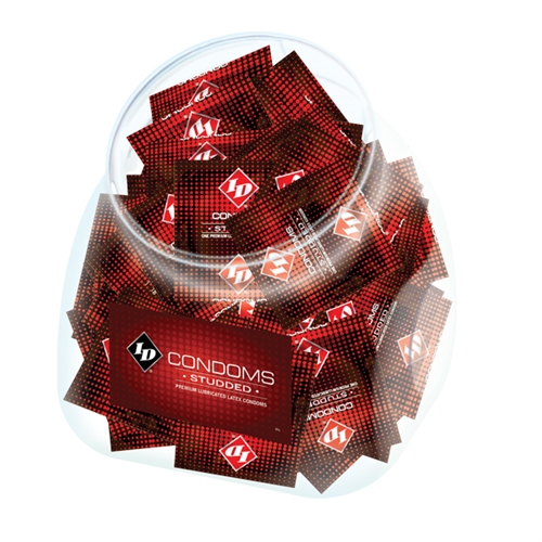 I.D. Lubricants ID Condoms - Studded - 144 Piece Jar