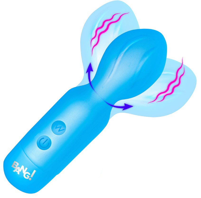 XR Brands - 18x Vibrating Silicone Mini Wand - Blue - Massagers