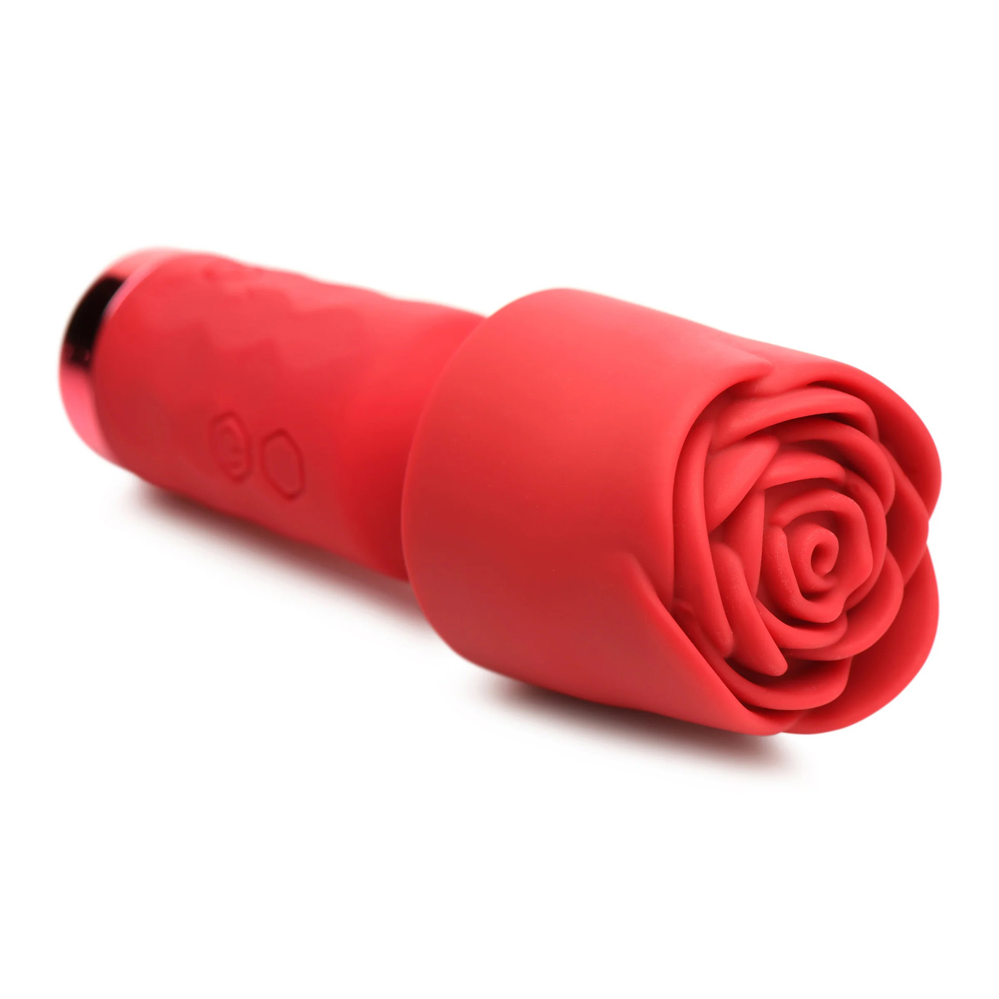 XR Brands - Pleasure Rose-Petite Mini Silicone Rose Wand - Red - Eco-Friendly - Silicone
