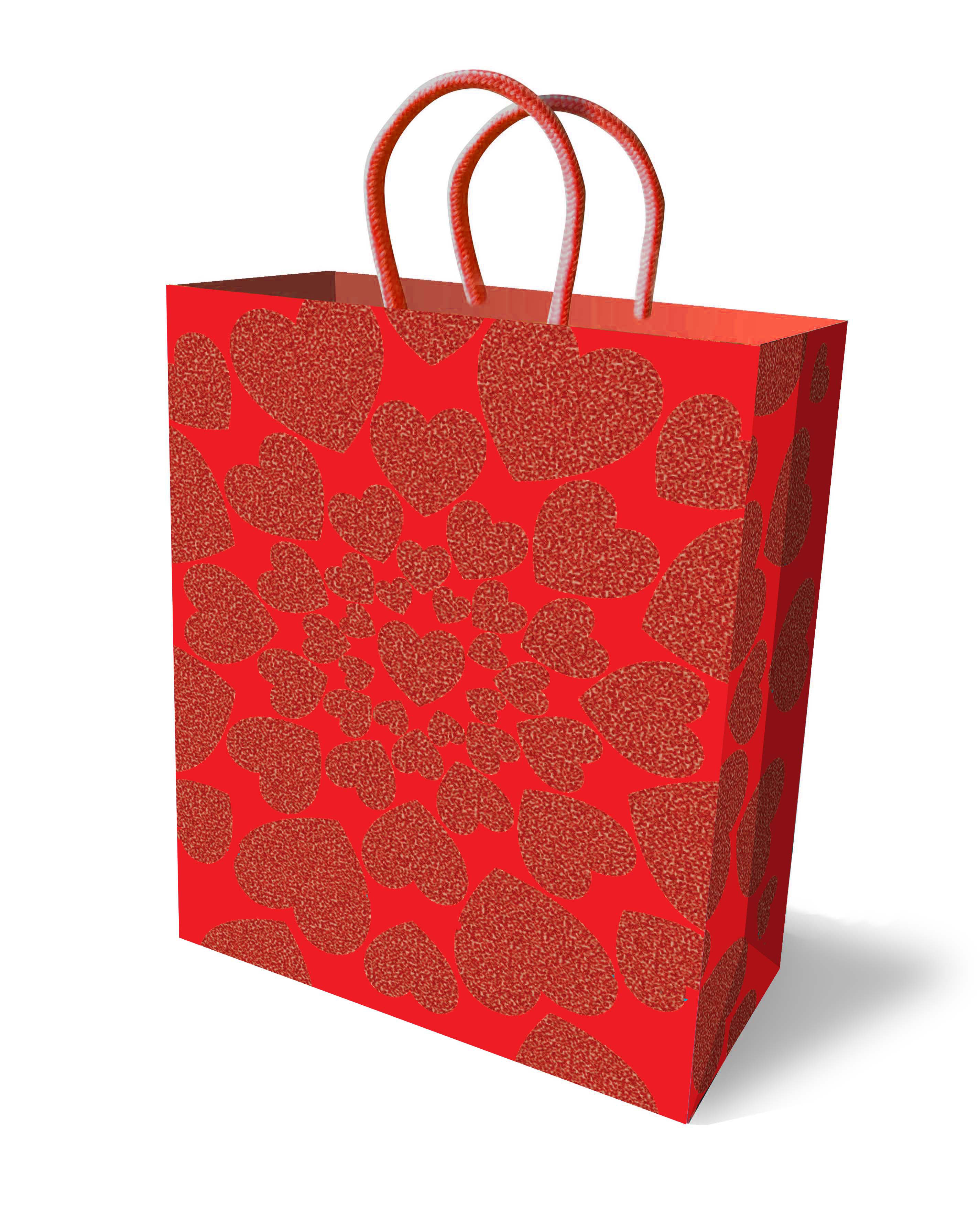 Little Genie - Glitter Heart Gift Bag - Red - Novelties & Games