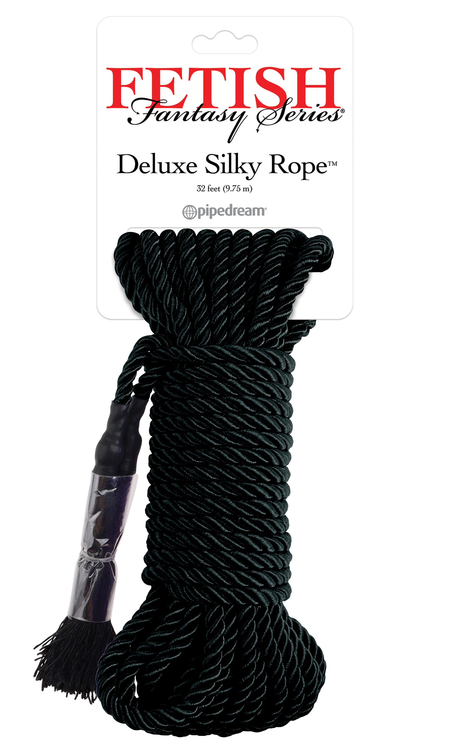 Pipedream - Fetish Fantasy Series Deluxe Silk Rope 9.75 m / 32 ft. Black - Bondage & Fetish Toys - Cotton