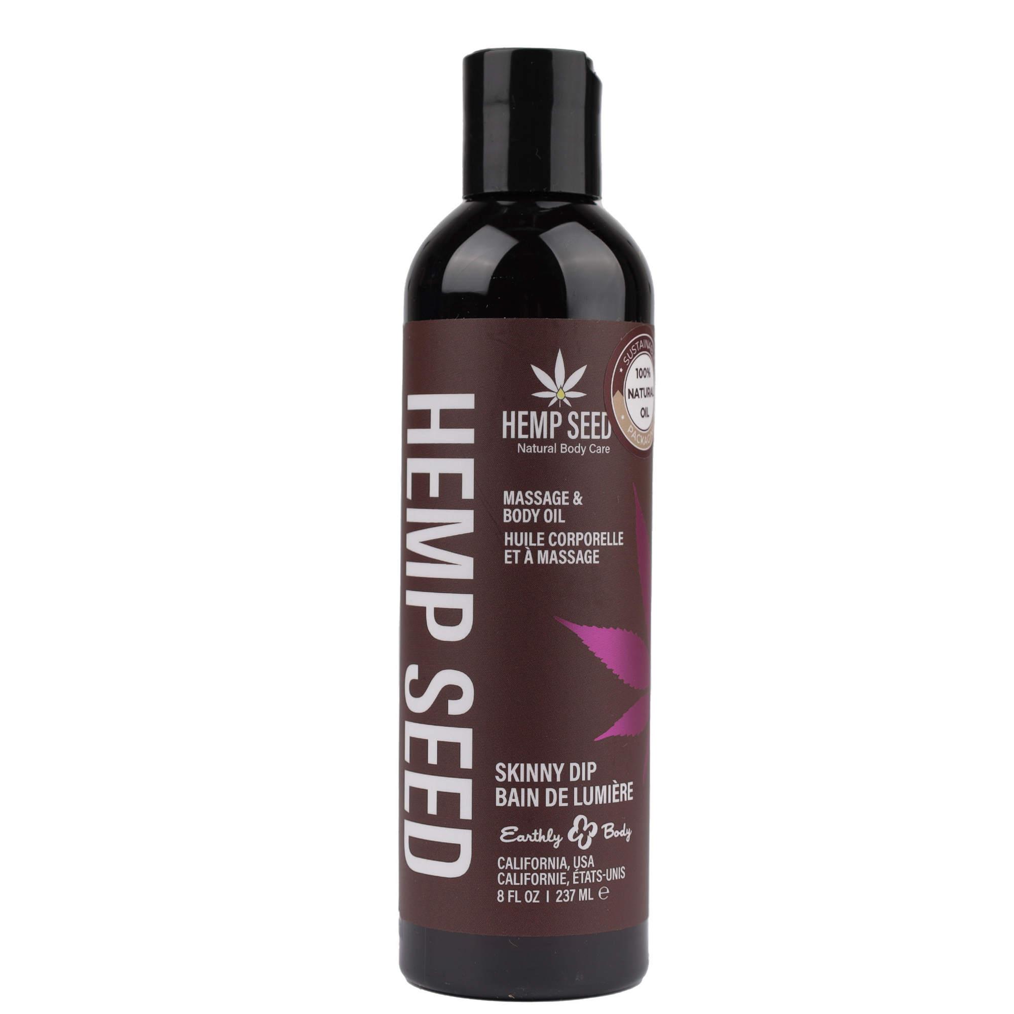 Earthly Body - Hemp Seed Massage and Body Oil - Skinny Dip - 8 Fl. Oz./ 237ml - Bath & Body