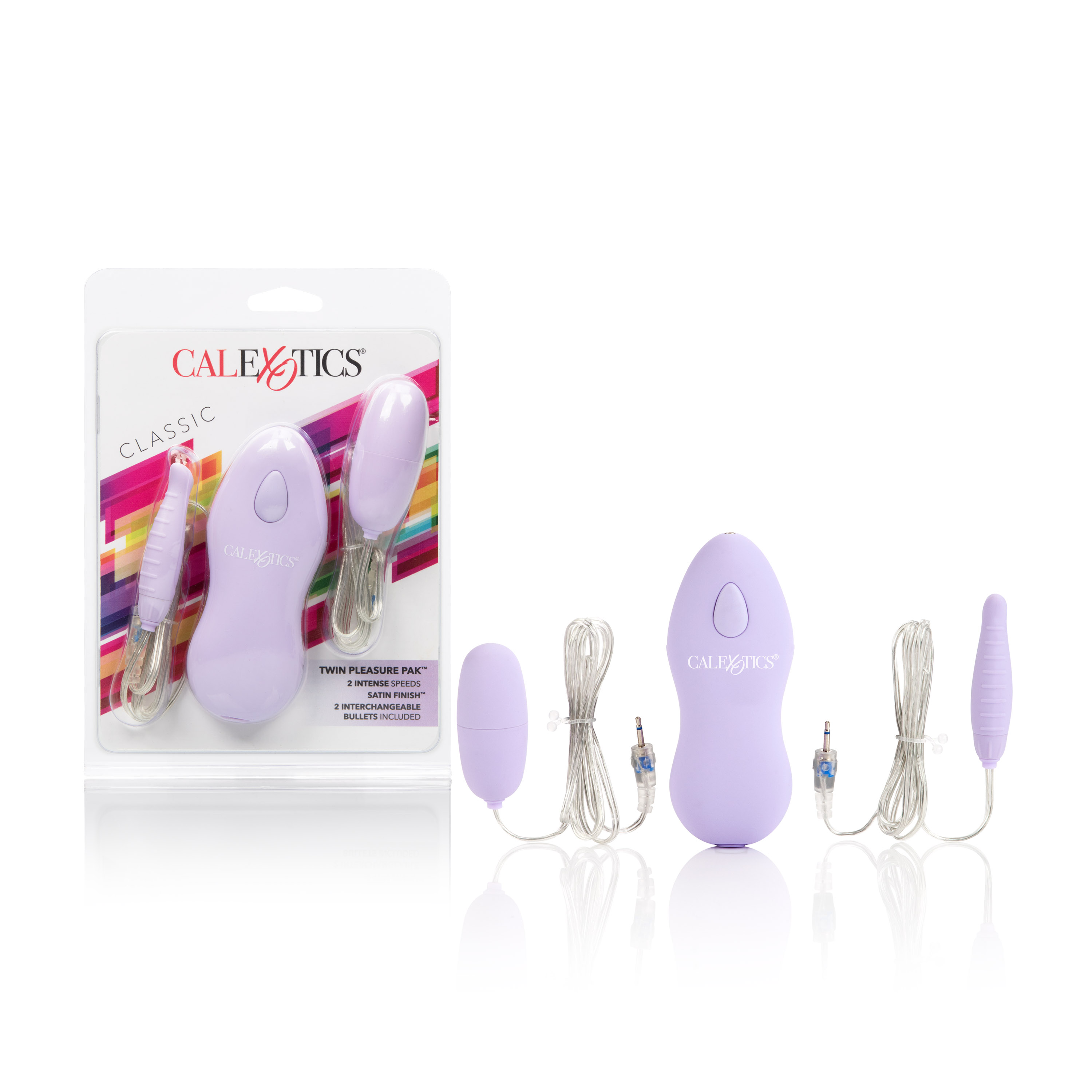 CalExotics - Twin Pleasure Pak - Purple - Eggs & Bullets