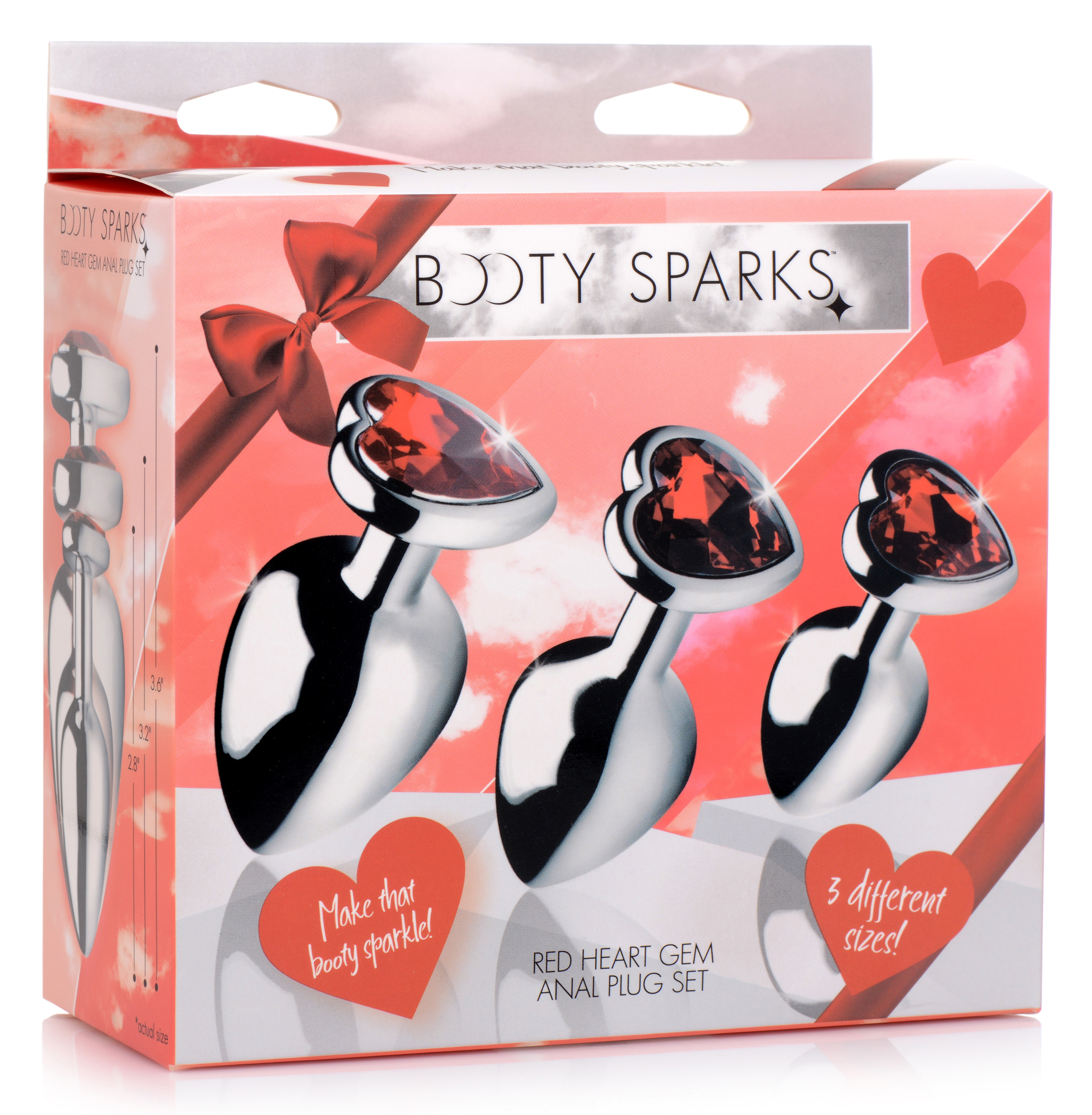 XR Brands - Red Heart Gem Anal Plug Set - Anal Toys & Stimulators