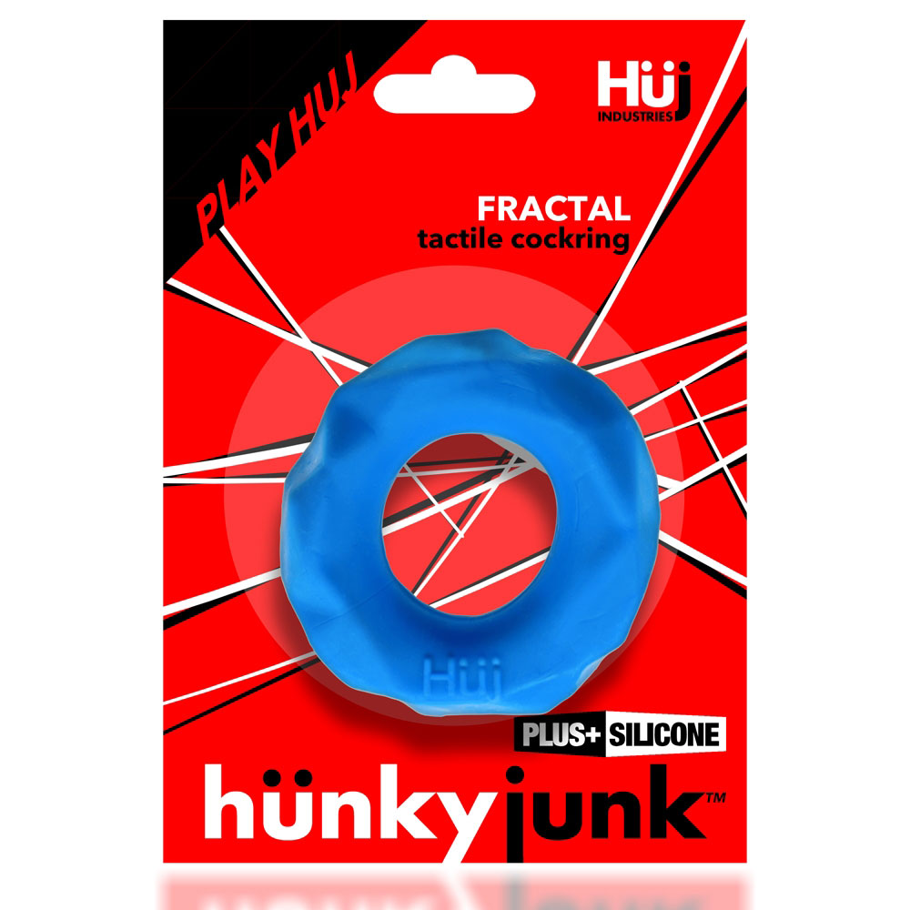 Oxballs - Hunkyjunk Fractal Tactile Cockring Teal Ice - Cockrings - TPE/TPR/Elastomers