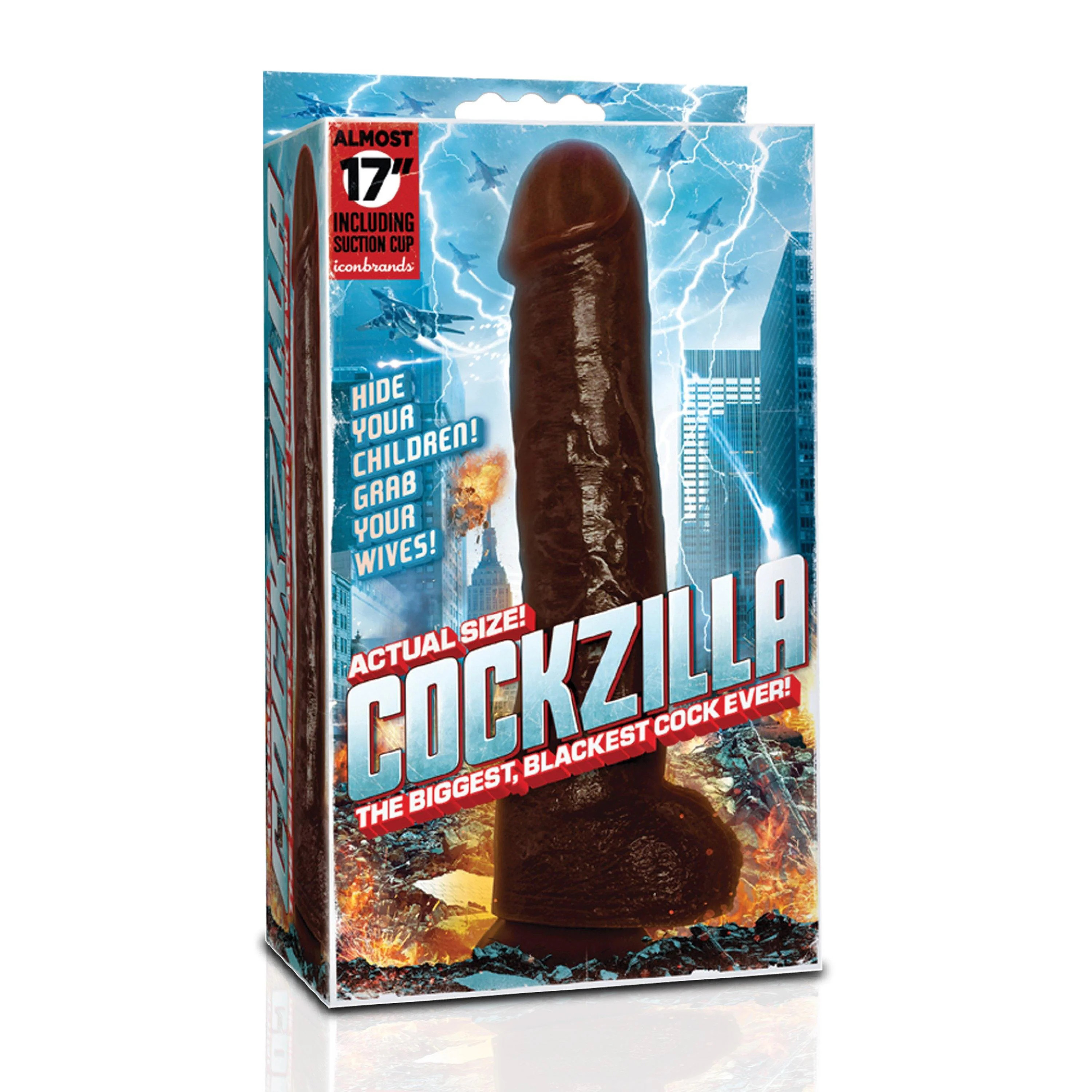 Icon Brands - Cockzilla - Massive Nearly 17 Inch Realistic Black Colossal Cock - Dildos & Dongs