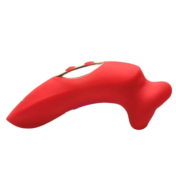 XR Brands - Plump Kiss Sucking and Vibrating Clitoral Stimulator - Red - Vibrators