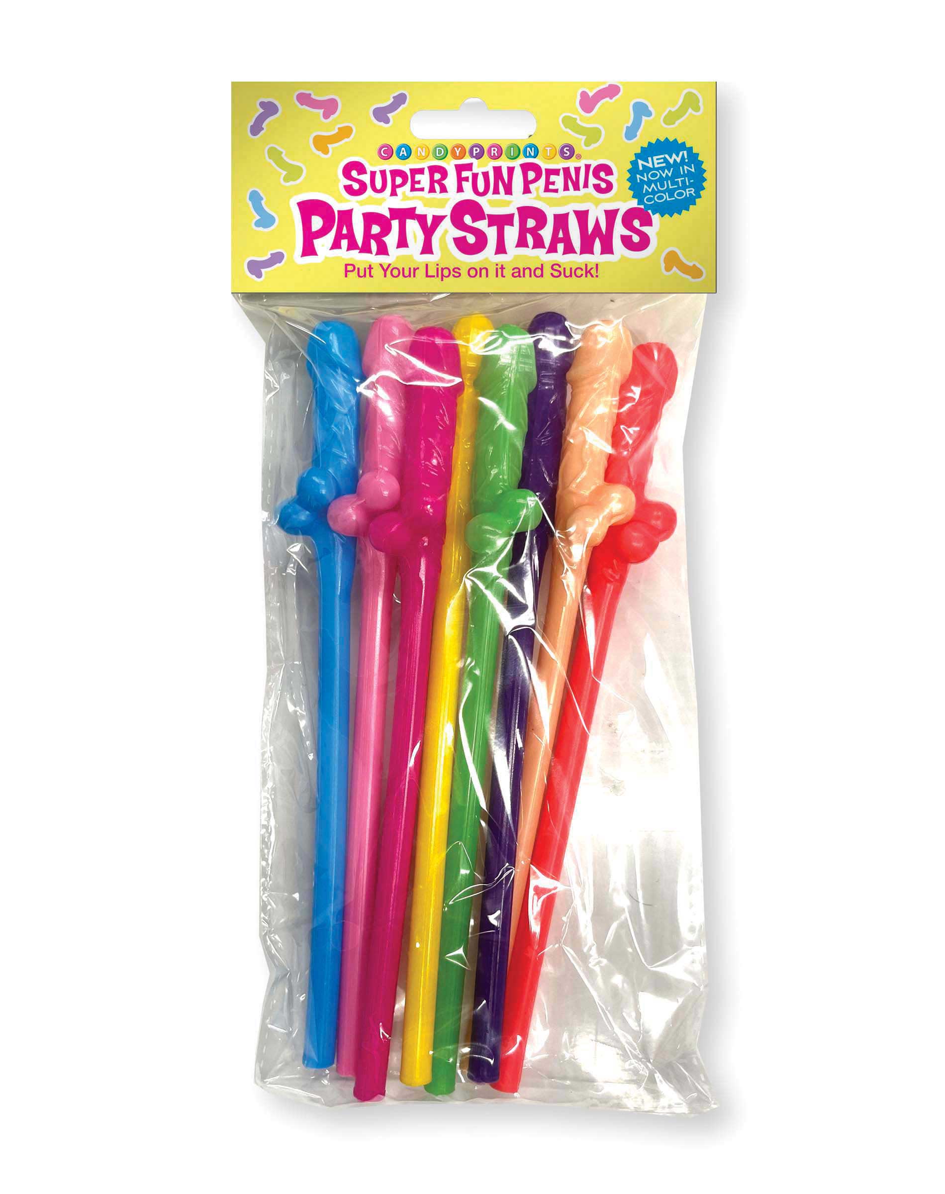 Little Genie - Super Fun Penis Straws - Multicolor - Party Supplies