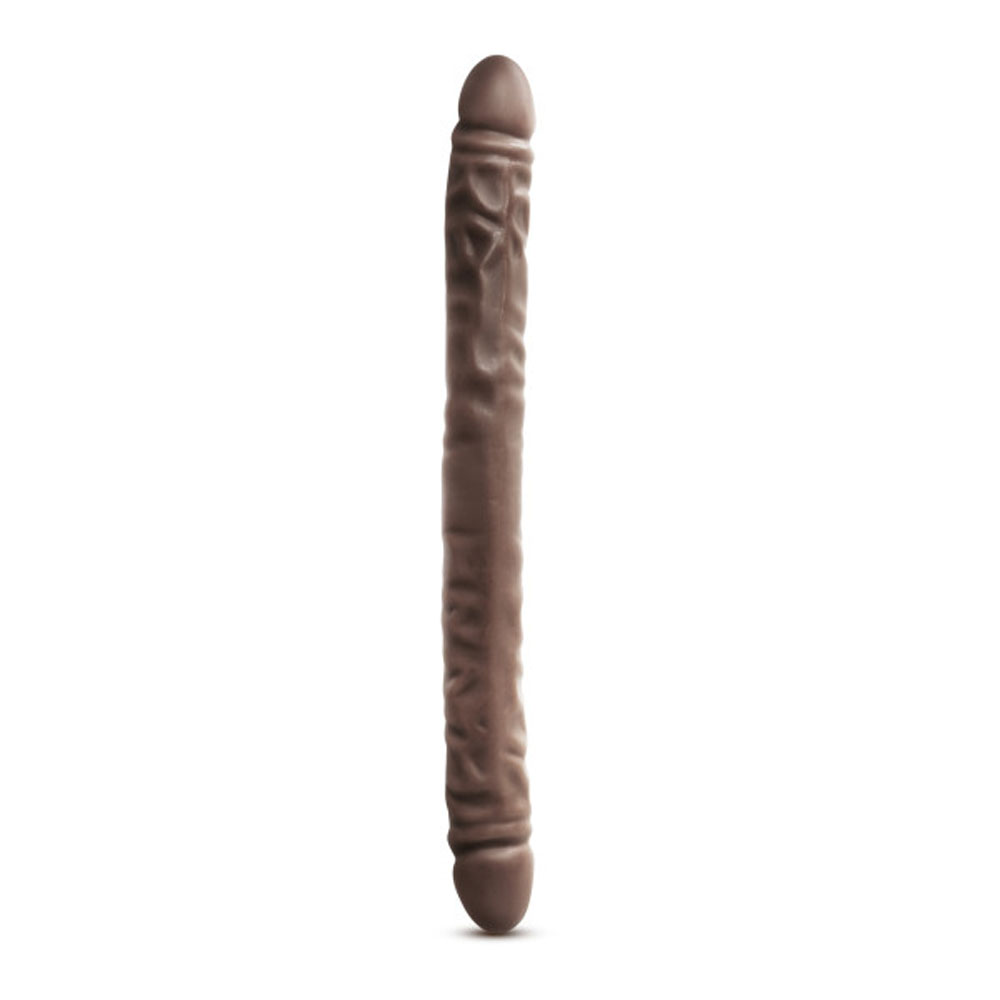 Blush - Dr. Skin 18 in. Double Dildo Brown - Dildos - PVC