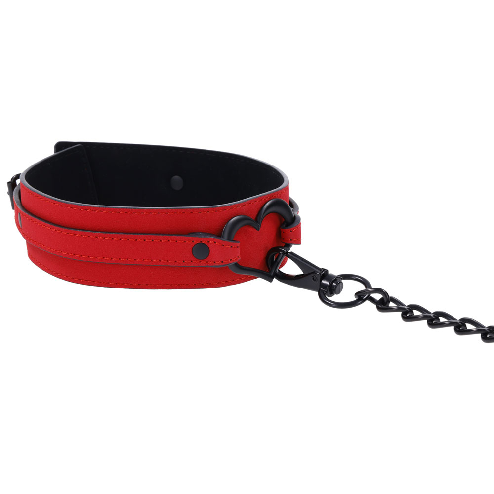 Sportsheets - Amor Collar and Leash - Red - Bondage & Fetish Toys