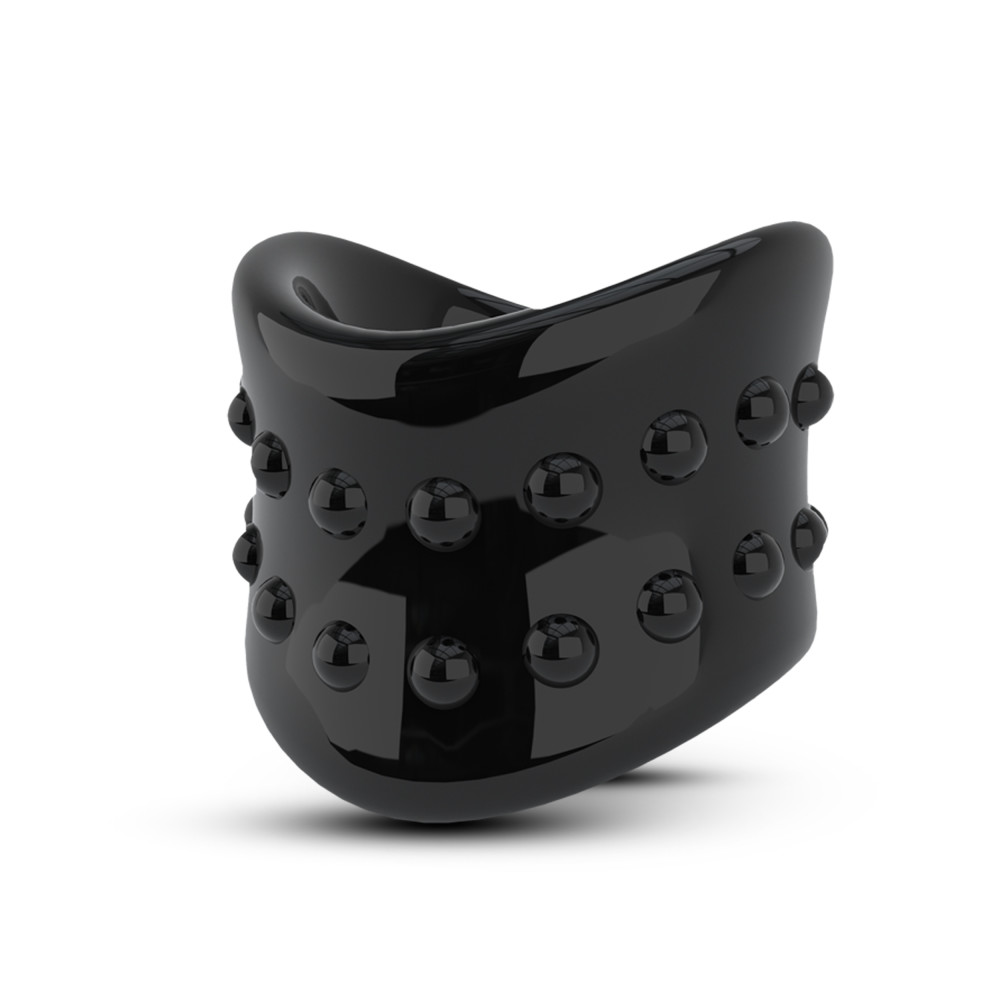 Blush - Stay Hard Beef Ball Stretcher X Long 1.5 in. Black - Cockrings - TPE/TPR/Elastomers