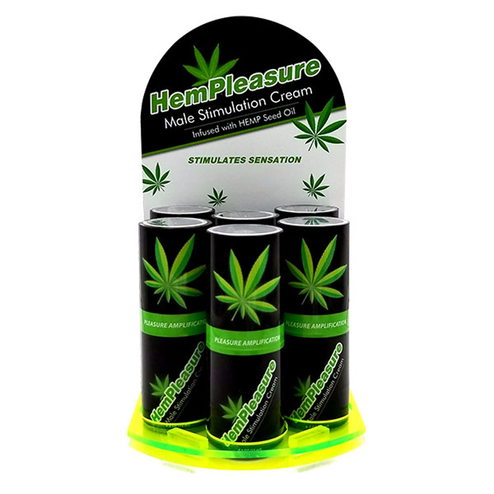 Body Action - Hempleasure for Men .5 Oz 6 Bottle Display - Displays-Bowls & Wall Displays