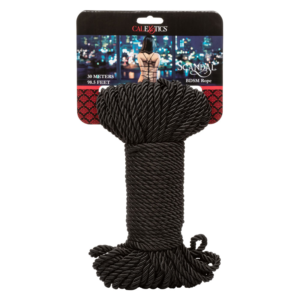 CalExotics - Scandal BDSM Rope 98.5 Ft/ 30m - Black - Bondage & Fetish Toys