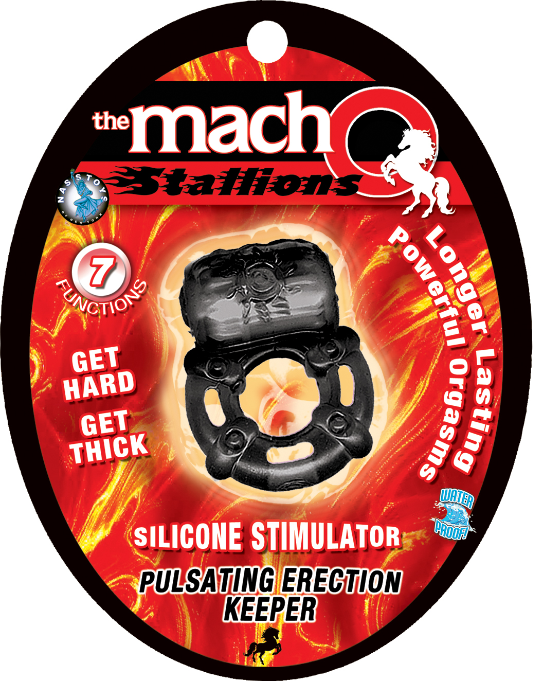 Nasstoys - Macho Pulsating Erection Keeper (Black) - Vibrators - TPE/TPR/Elastomers