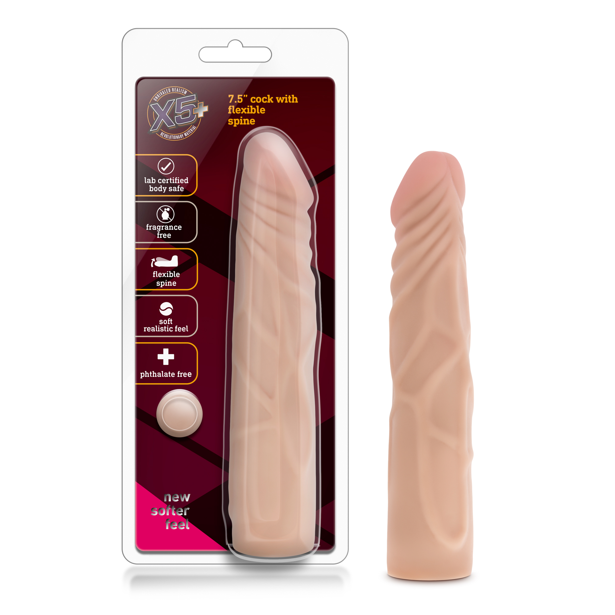 Blush - X5 7.5 Inch Dildo With Flexible Spine - Dildos