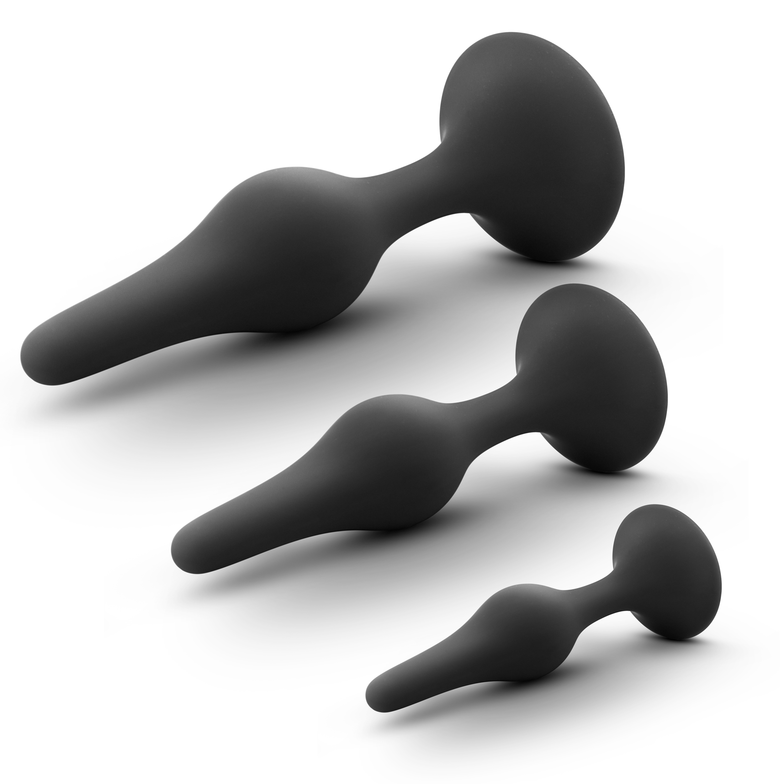 Blush - Anal Adventures Platinum - Silicone Beginner Plug Kit - Black - Anal Toys & Stimulators