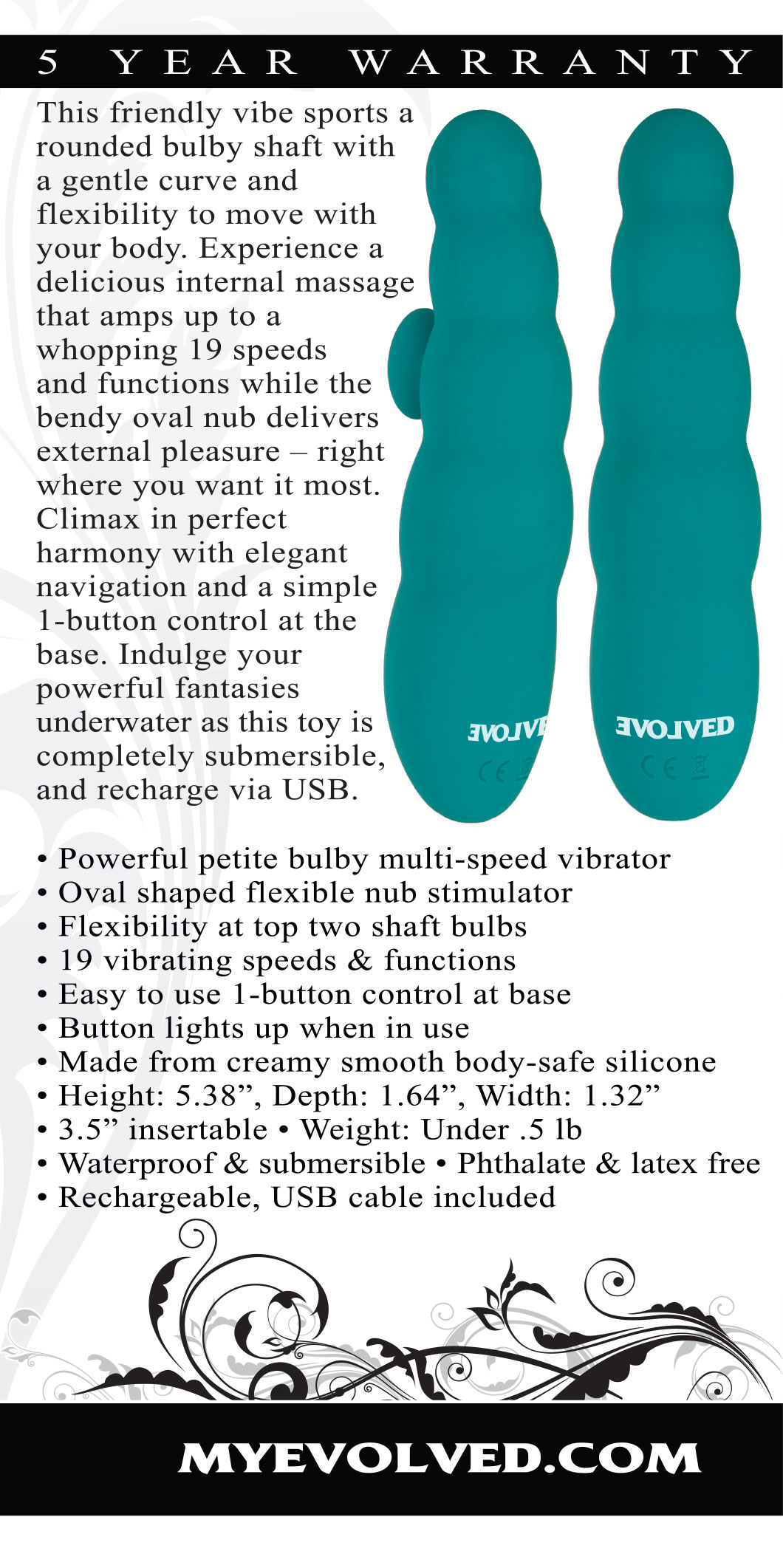 Evolved Novelties - G-Spot Perfection - Teal - Eco-Friendly