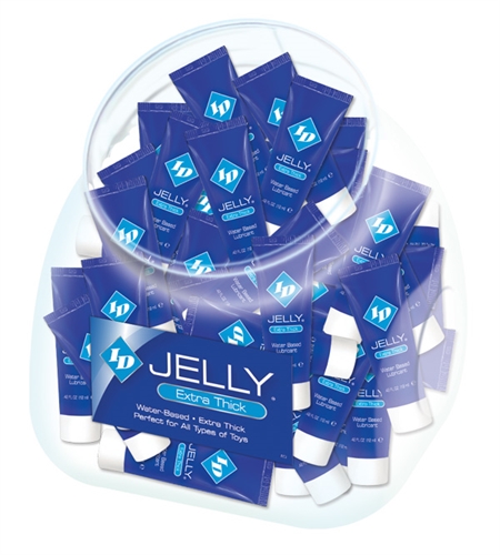 I.D. Lubricants - ID Jelly Extra Thick Water-Based Lubricant - 12ml Tubes - 72 Pieces Jar - Displays-Bowls & Wall Displays