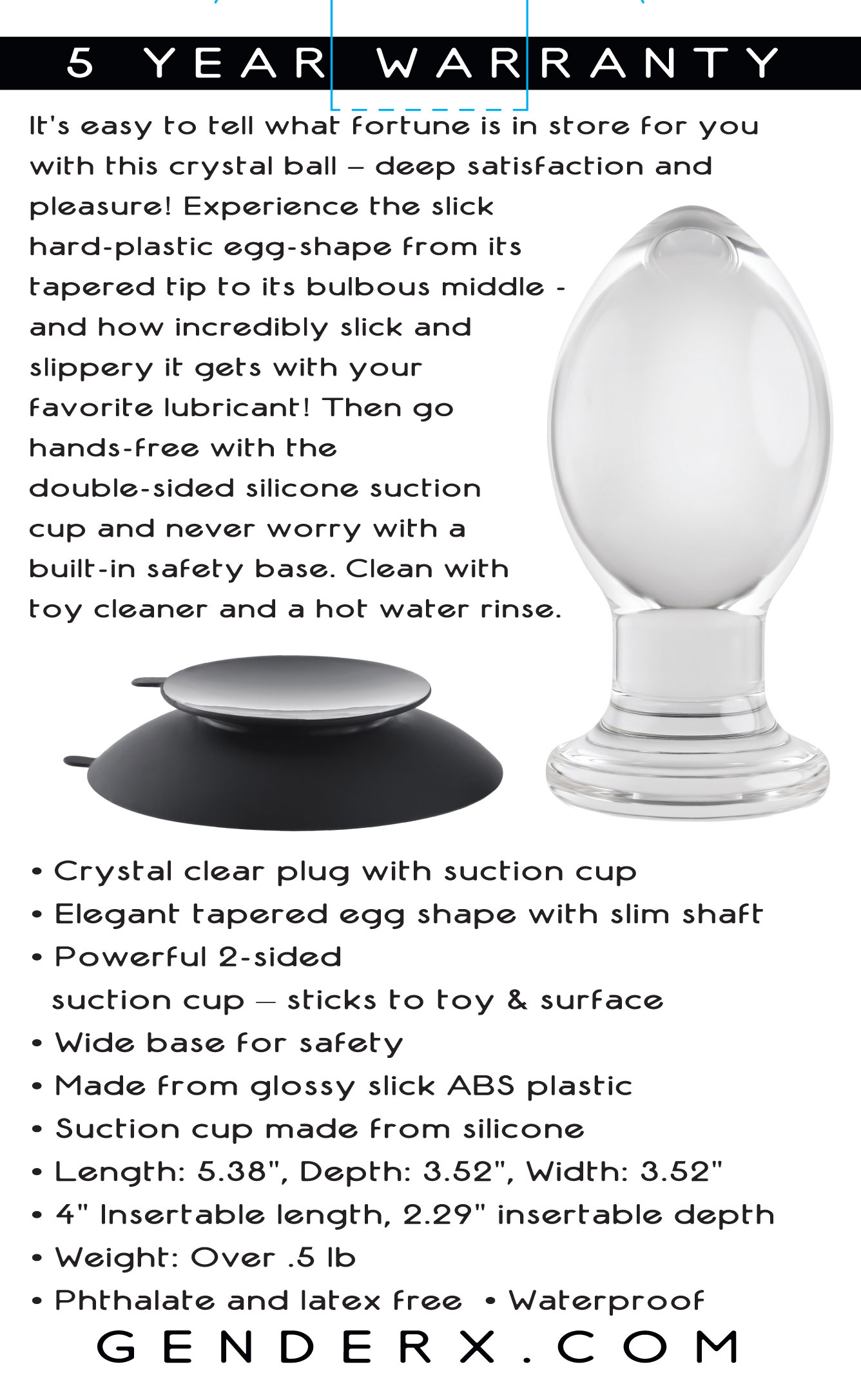 Evolved Novelties - Crystal Ball - Clear - Anal Toys & Stimulators