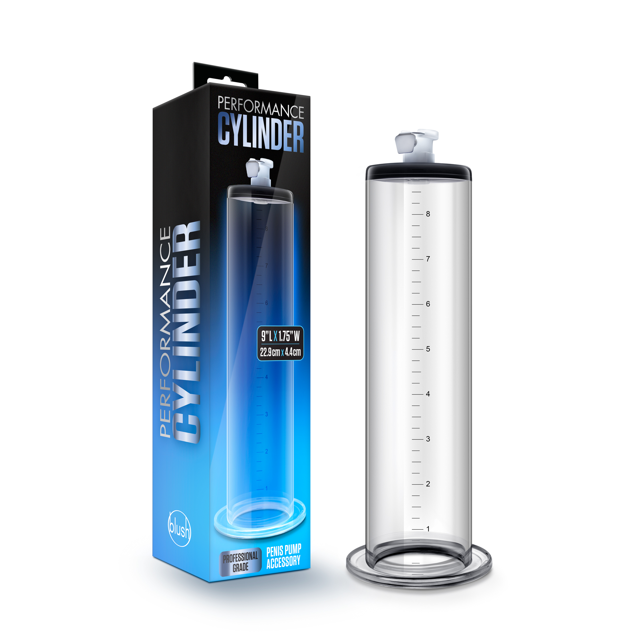 Blush - Performance - 9 Inch X 1.75 Inch Penis Pump Cylinder – Clear - Pumps & Enlargers