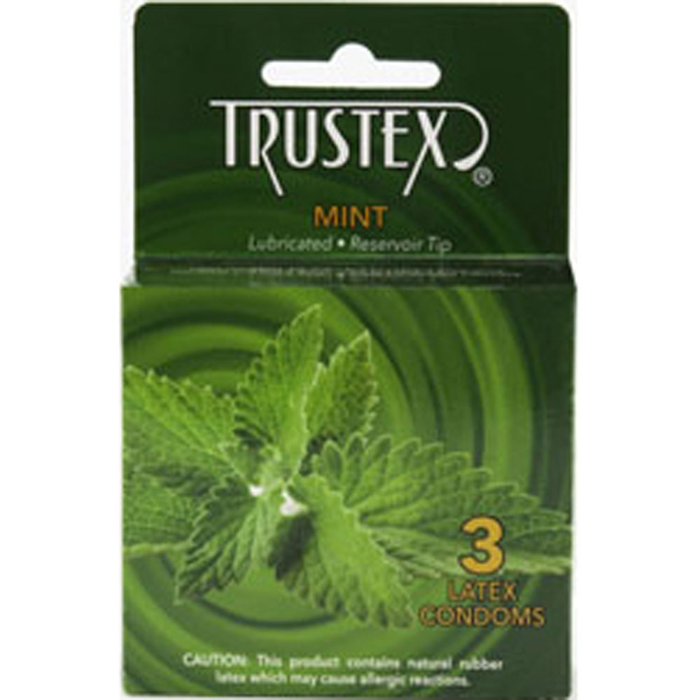 Paradise Marketing - Trustex Flavored Lubricated Condoms - 3 Pack - Mint - Condoms