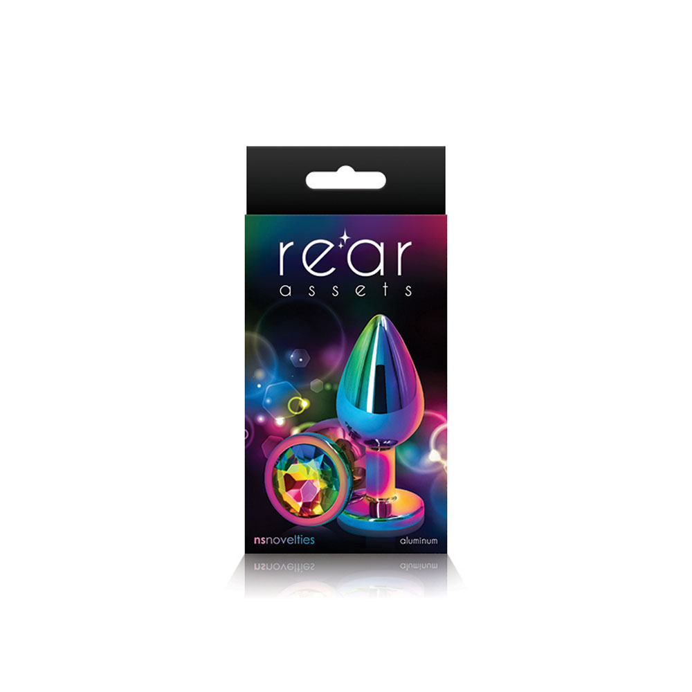NS Novelties - Rear Assets Metal Anal Plug Medium Multicolor/Rainbow - Anal Toys & Stimulators - Metal
