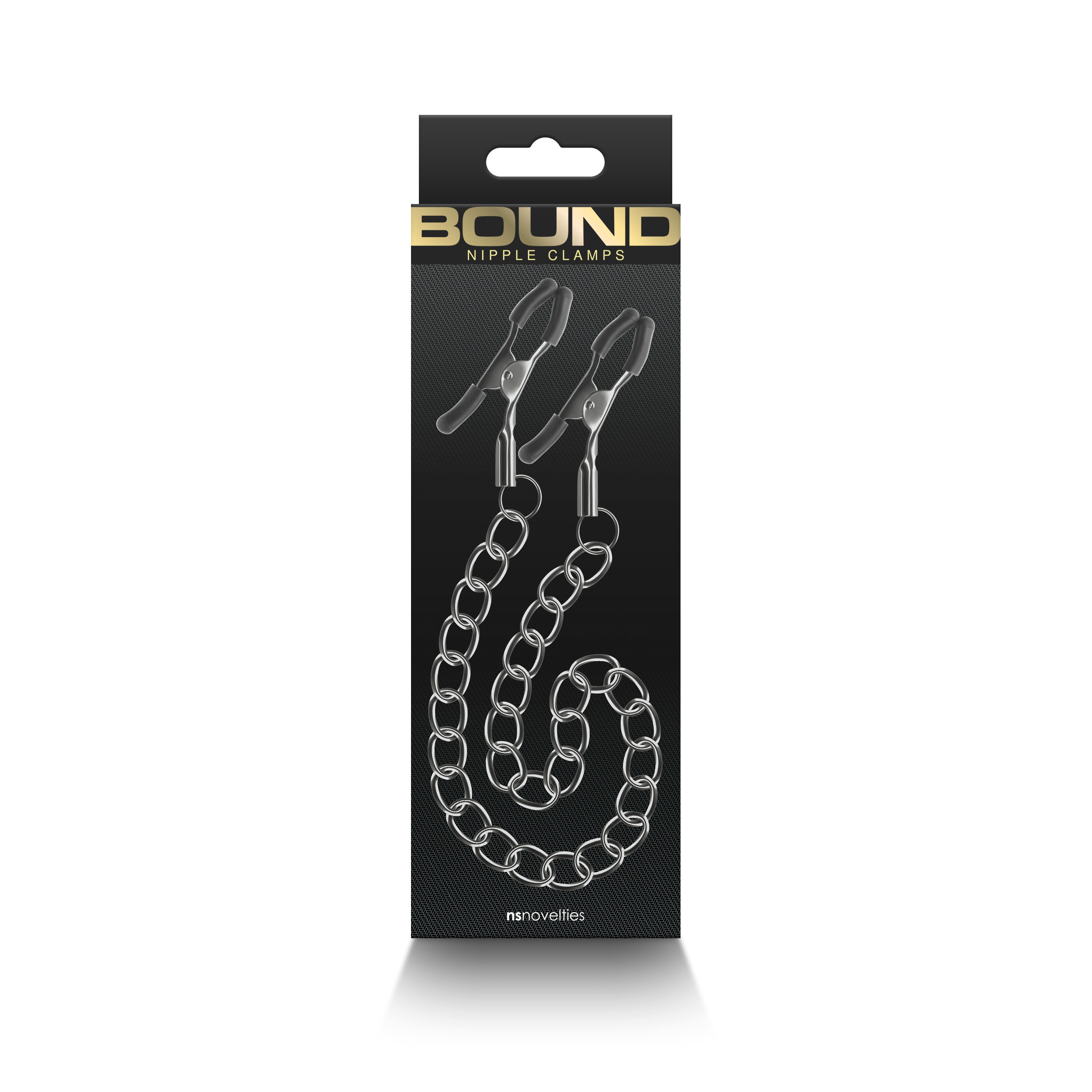 NS Novelties - Bound Nipple Clamps DC2 Gunmetal - Bondage & Fetish Toys - Metal