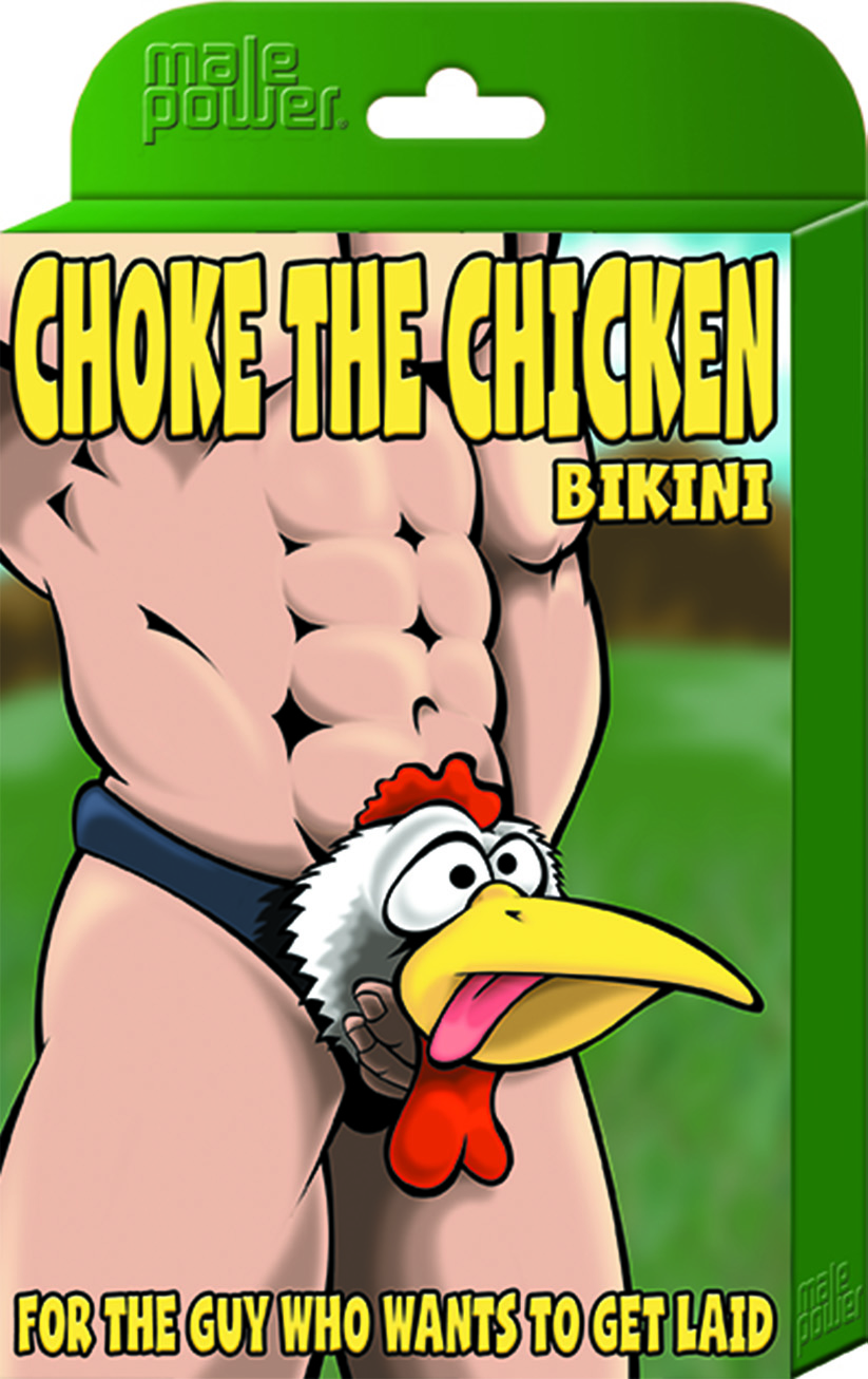 Male Power - Choke the Chicken Bikini - One Size - Black - Novelties & Games