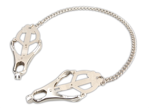 Electric Eel - Lux Fetish Japanese Clover Nipple Clamps - Bondage & Fetish Toys - Metal