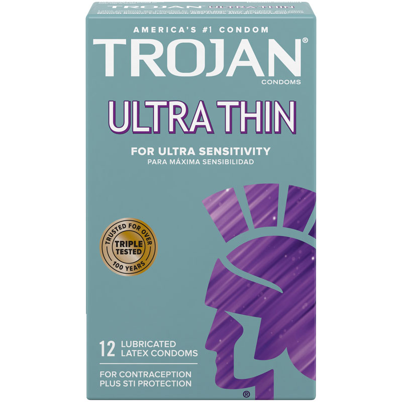 Paradise Marketing - Trojan Sensitivity Ultra Thin Lubricated Condoms - 12 Pack - Condoms