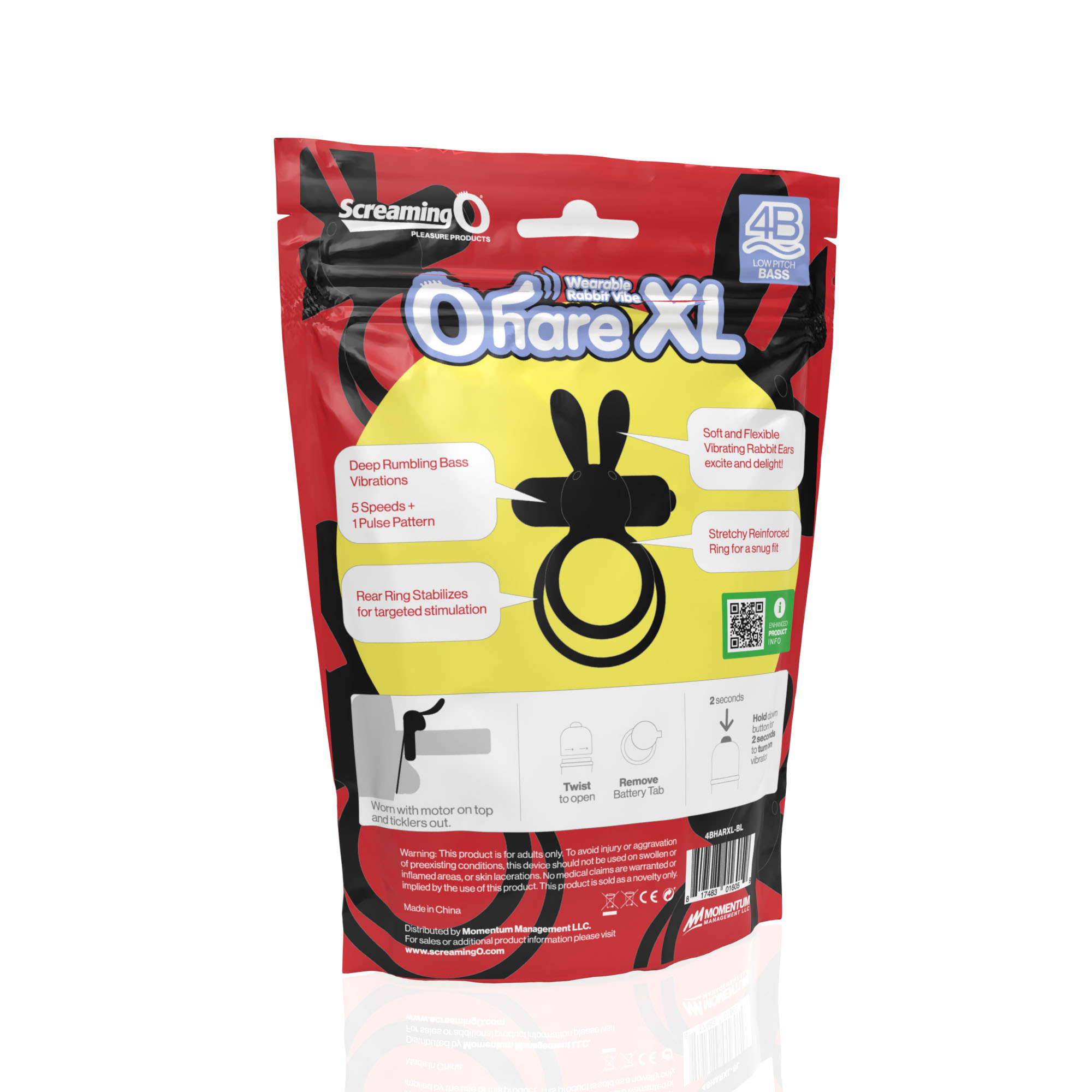 Screaming O - Screaming O 4B Ohare XL Black - Cockrings - Silicone