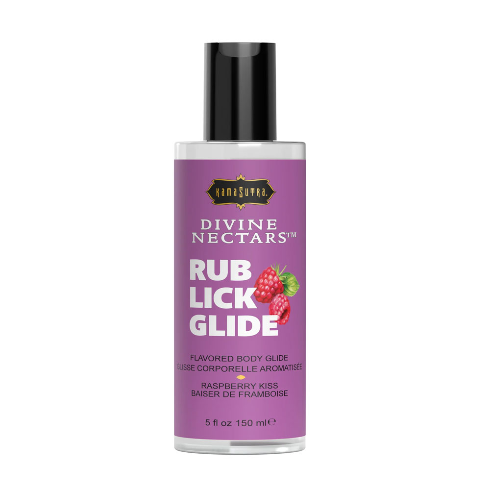 Kama Sutra - Divine Nectars Flavored Body Glide - Raspberry Kiss - 5 Fl Oz. 150ml - Lubricants, Creams & Glides