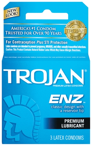 Paradise Marketing - Trojan Enz Lubricated - 3 Pack - Condoms